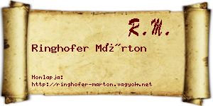 Ringhofer Márton névjegykártya
