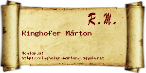 Ringhofer Márton névjegykártya