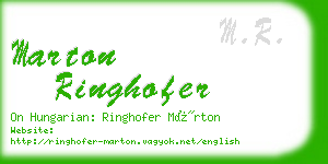 marton ringhofer business card